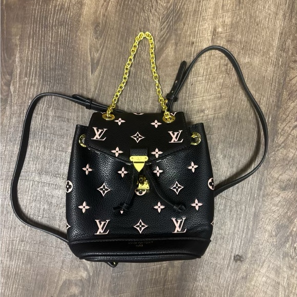 Louis Vuitton Black and Pink Backpack with Gold Chain - Picture 1 of 1